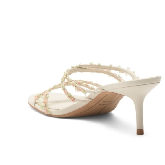 🔹DOLCE VITA🔹️ X For love and Lemons Betti Heeled Sandals Ivory Multi Size 9.5 - Picture 3 of 12